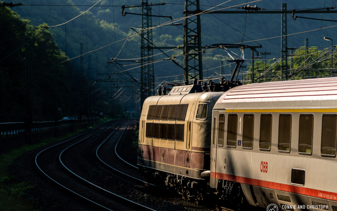 BR 103 im Streiflicht – Bingen, Germany