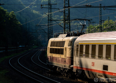 BR 103 im Streiflicht – Bingen, Germany