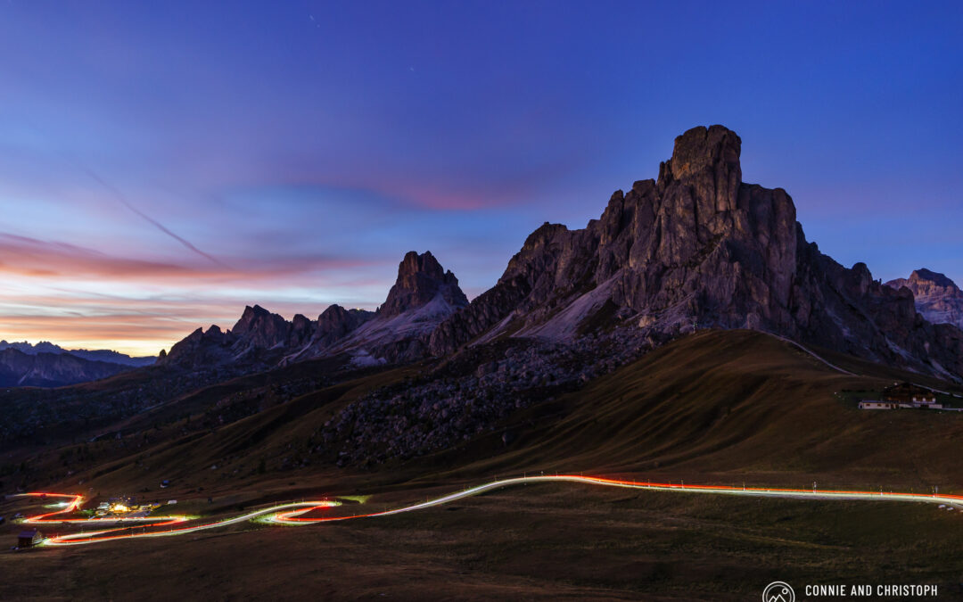 Passo Giau Light Trails – Dolomites, Italy