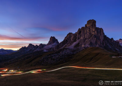 Passo Giau Light Trails – Dolomites, Italy