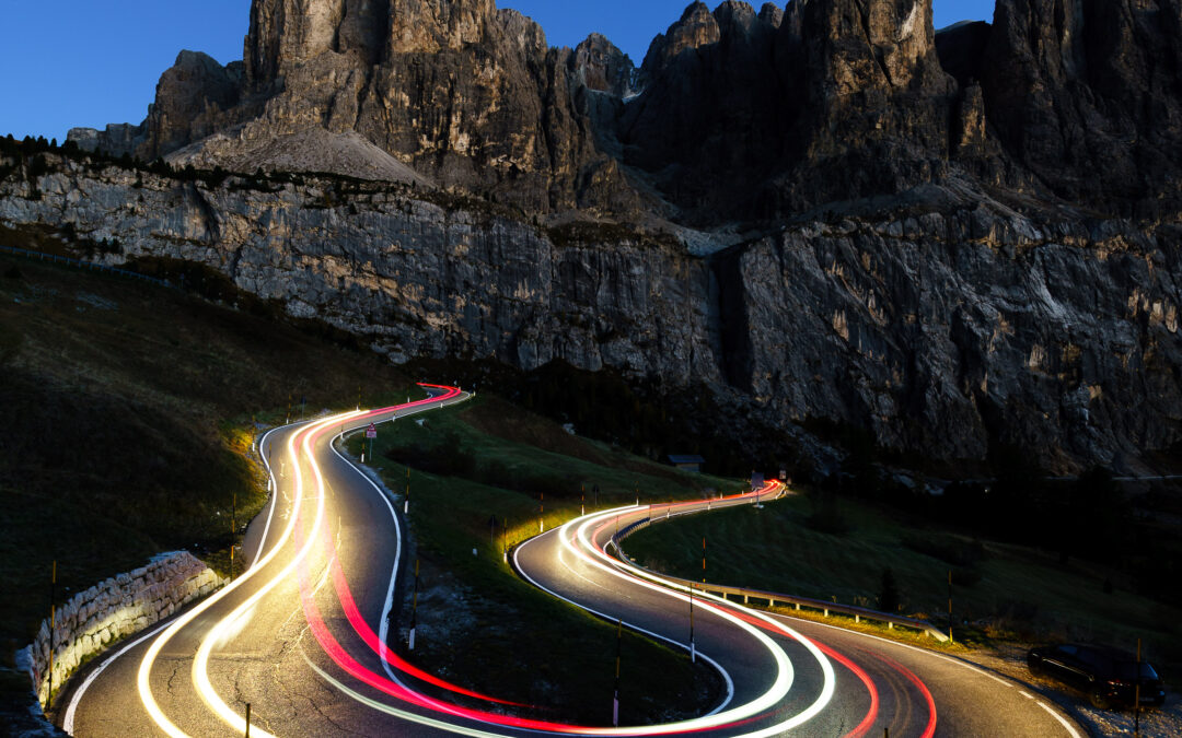 Lighttrails – Dolomites, Italy